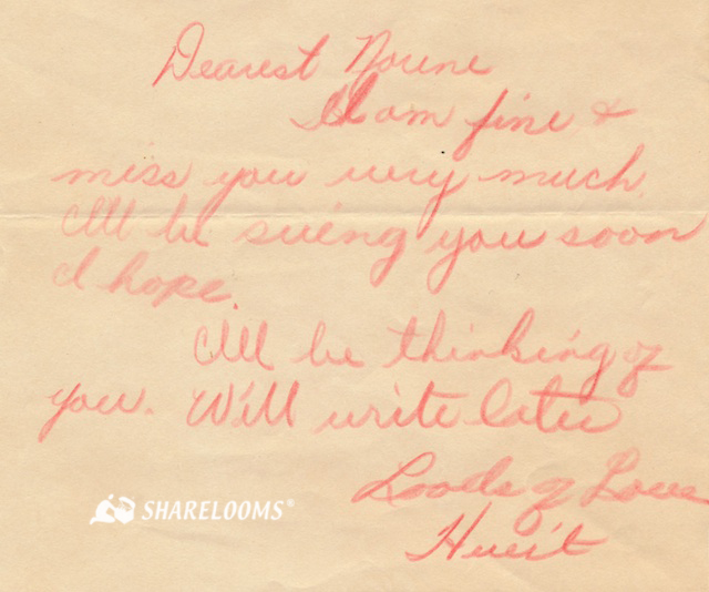 First Love Letter to Grandpa after going oversees in World War II